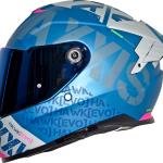 Casco Axxis Hawk Spiffy Axxis B7 Azul Mate Doble Certificación