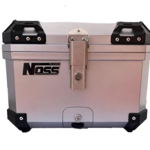 Baúl Motocicleta Noss Plata De 45 Litros Con Base Universal